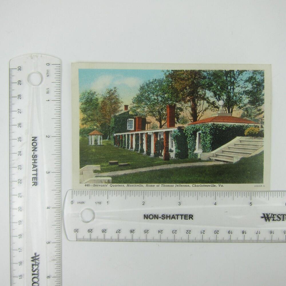 Vintage Postcard Charlottesville Virginia Jefferson Monticello Servants Quarters - Picture 5 of 15
